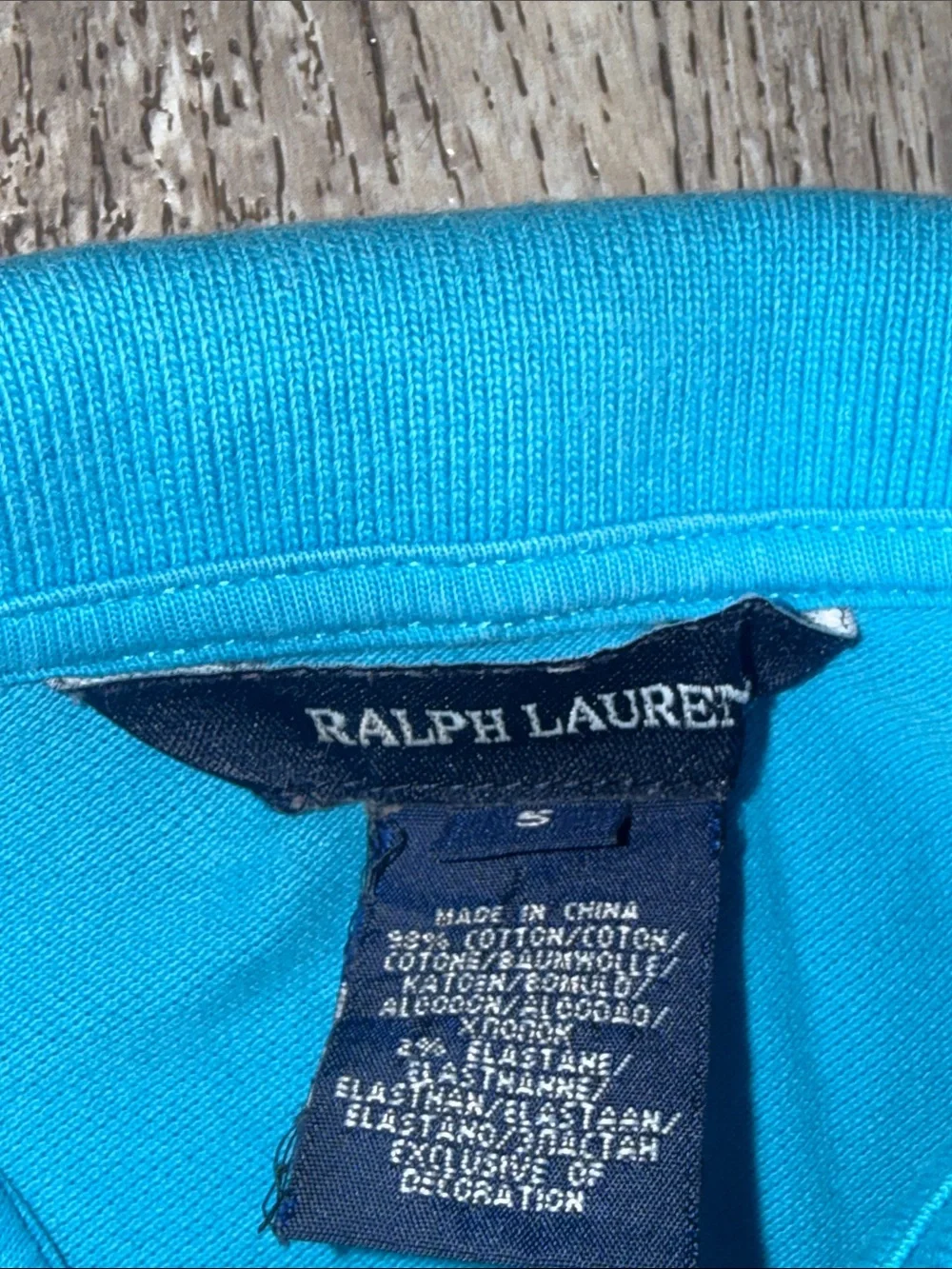 Ralph Lauren Girls Teal Polo Dress with Eyelet Hem